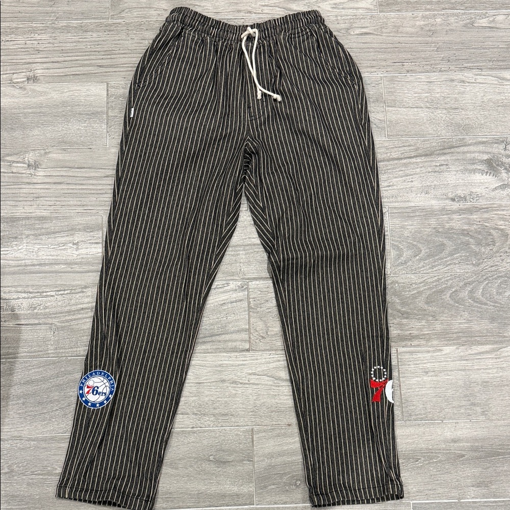 FairPlay Brand - Philadelphia 76ers NBA Pinstripe Pants Medium Black